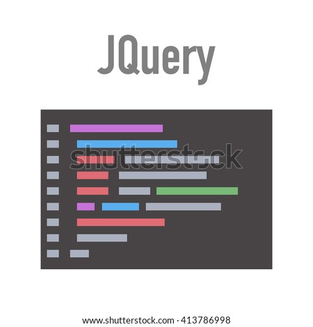 Jquery technology in flat style, coding editor for programmers