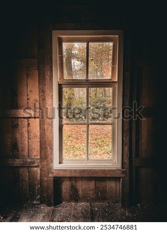 Similar – Foto Bild Altes Holzfenster mit Insektengitter in alter silbergrauer Wellblechfassade eines Wohnhaus im Sommer bei Sonnenschein im Dorf Maksudiye bei Adapazari in der Provinz Sakarya in der Türkei