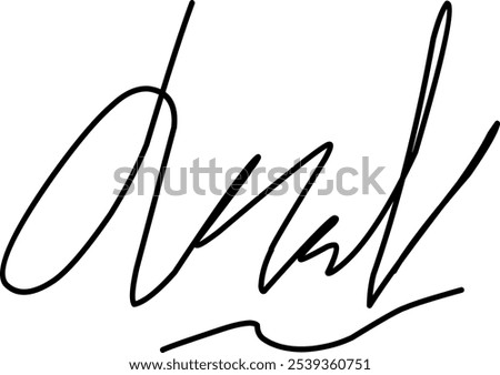 vector Fake signature sample. Hand drawn signatures, sample documents, certificates and contracts in handwriting and black ink