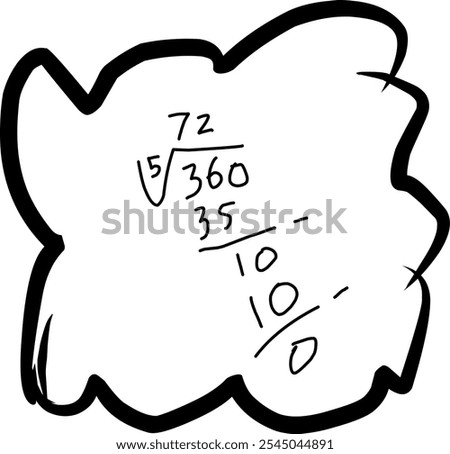 elementary school mathematics lesson doodles. kids math homework. Layered division requires precision, so you can help children who have difficulty understanding it