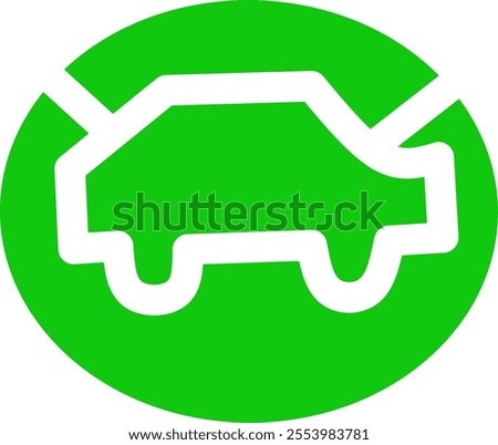 electric car icon in circle line style. car logo. EV car, green hybrid vehicle charging point logo, eco friendly vehicle concept.