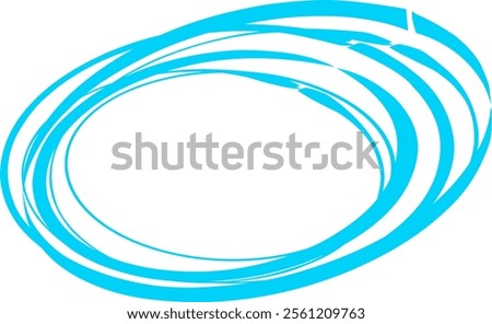 Vector design of swirling circles background with space for text. Beautiful volute of liquid surface of vivid turquoise color with a shining white center in the middle of the funnel