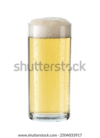 Image, Stock Photo Cool lemonade with juicy nectarine in glass and yellow drinking straw on a white tray full of ice cubes