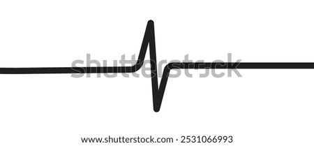 Black heartbeat line vector icon. ECG heartbeat line diagram isolated on white background cardiology healthcare concept