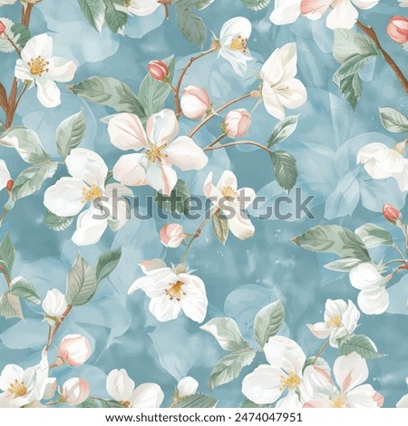 Abstract flower blooming design. Pattern with floral seamless. Grunge textured abstract art vector  with flower and plants in watercolor style.