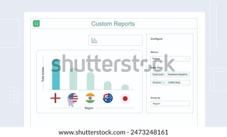 Custom relationship management dashboard ui design template vector. Suitable designing application for android and IOS. Clean style app mobile