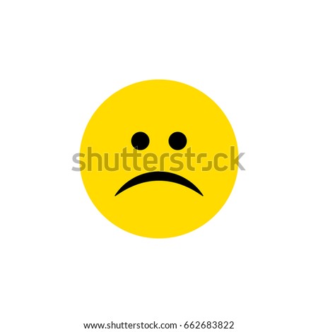 Isolated Frown Flat Icon. Sad Vector Element Can Be Used For Sad, Frown, Emoji Design Concept.