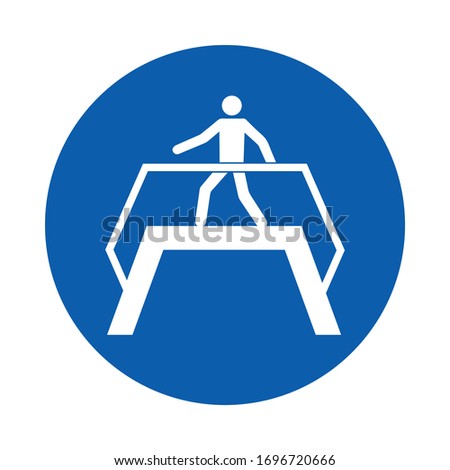 Use footbridge. M023. Standard ISO 7010. Safety and precaution signs, for every factory and business.