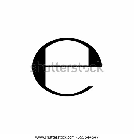 Estimated sign, E mark, E symbol vector design isolated on white background