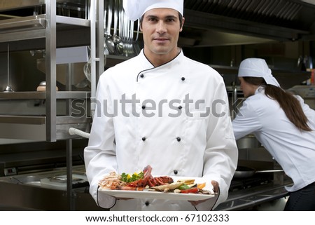Portrait of a male chef in the restaurant