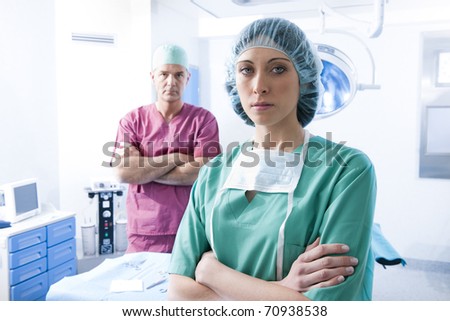Portrait of a medical team inside operating room