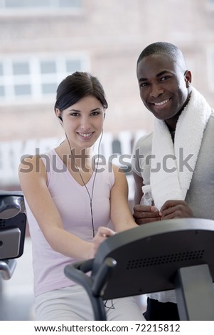 Happy couple at gym