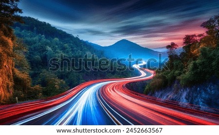 Foto Bild Autobahn bei Nacht