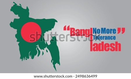 Bangladesh map no more tolerance poster Banner vector. Map of Bangladesh poster illustration file