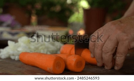 Similar – Image, Stock Photo Anonymous person preparing homemade lemon cake