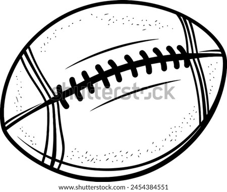 American football ball silhouette icon in black color. Vector template for tattoo or laser cutting.