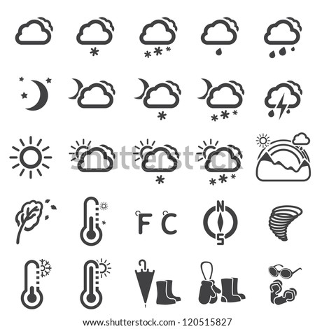 Set of weather icons - silhouette