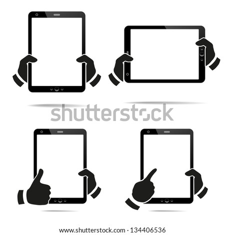 Tablet Computer & Mobile Phone. Vector illustration