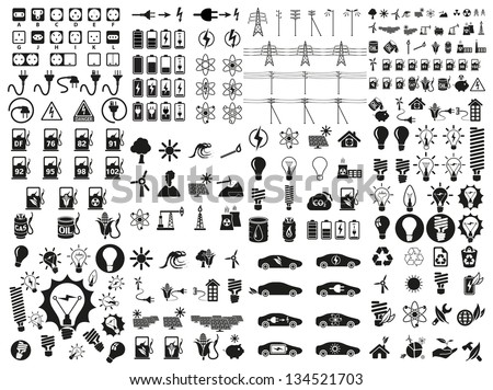 Energy and resource icon set. Vector illustration