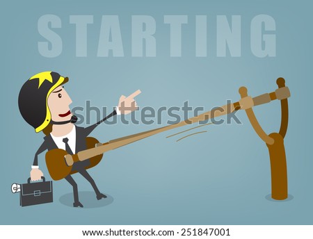 Business man start up success vector illustration