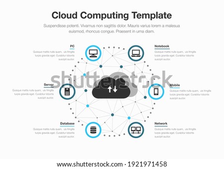 Simple infographic template for cloud computing with icons and place for your content. Easy to use for your website or presentation.