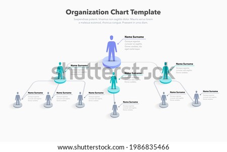 Company organization chart template with place for your content. Easy to use for your website or presentation.