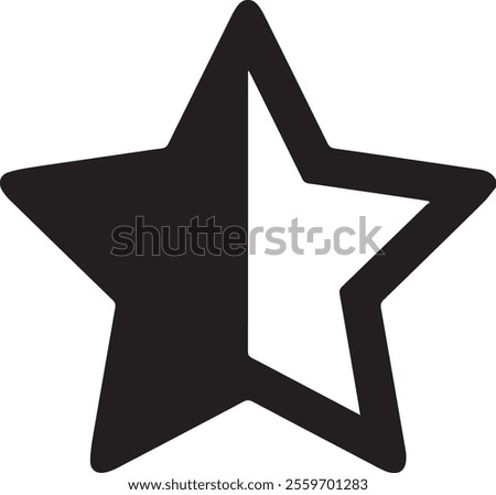 Half star icon vector eps file uploded