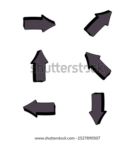 Arrow icon set with black color