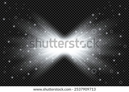 Shining starburst on a black background.