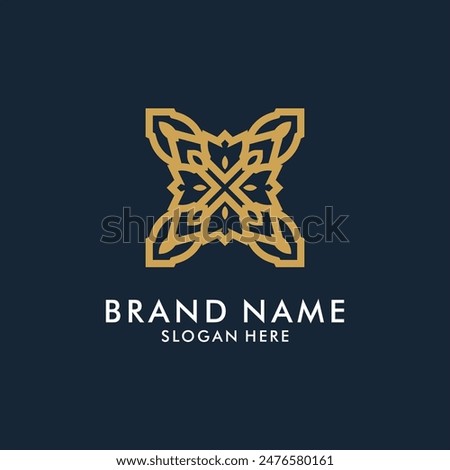 Abstract square letter x vector logo design template