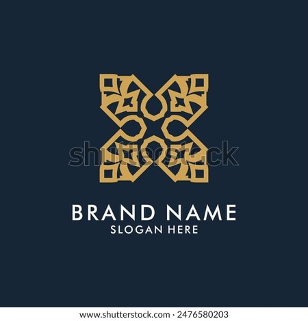 Abstract square letter x vector logo design template