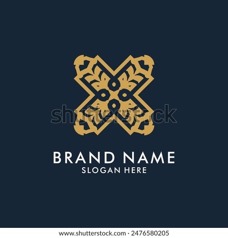 Abstract square letter x vector logo design template