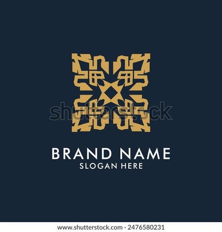 Abstract square letter x vector logo design template