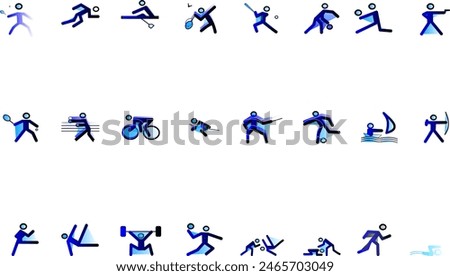 Sport symbol icons, various in vector