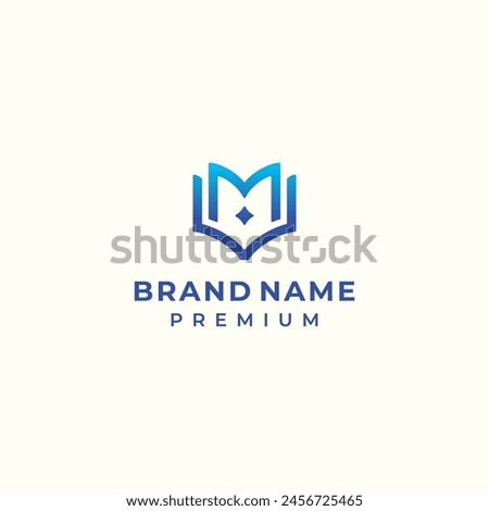 modern letter m logo vector for technology development construction business brand