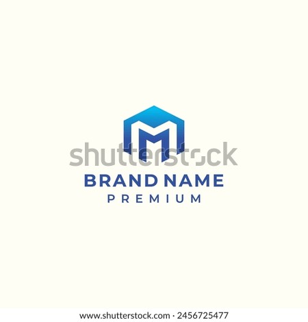 modern letter m logo vector for technology development construction business brand