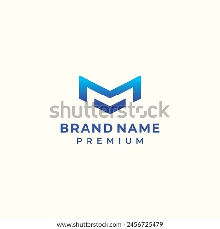 modern letter m logo vector for technology development construction business brand