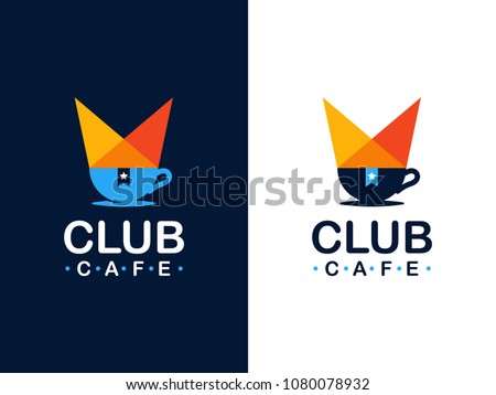 Modern professional logo coffee club in orange and blue theme