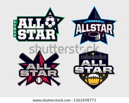 Modern professional emblem all star collection for sports 