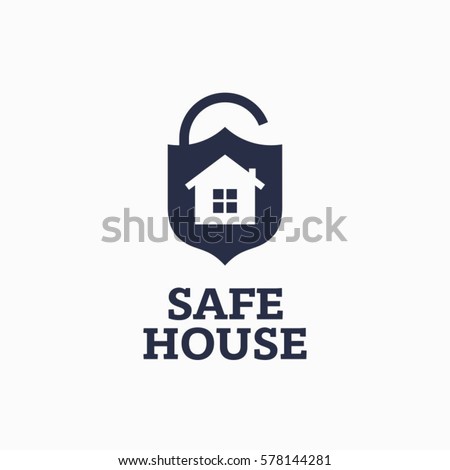 Modern vector professional sign logo safe house