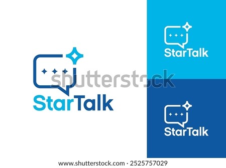 star with talk logo online chat logo communication concept design template	
