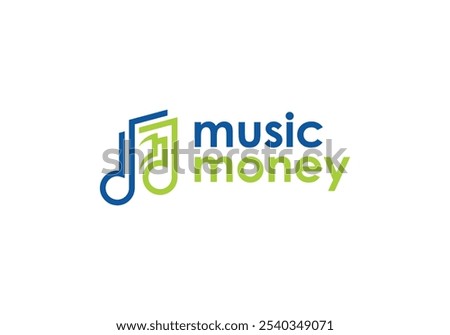 money with music notes composer logo design template