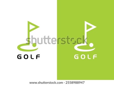 abstract golf flag sport logo design