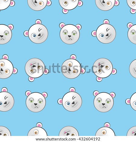 Seamless Pattern Polar Bear Stock Vector Illustration 432604192