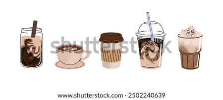 Similar – Image, Stock Photo Cup of cappuccino on grey textured background