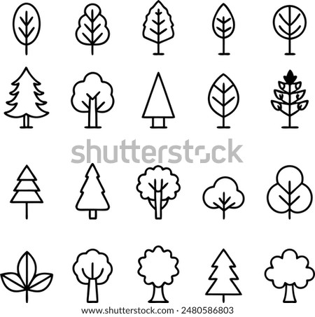 Collection of  trees Icon, can be used to illustrate any nature or healthy lifestyle topic