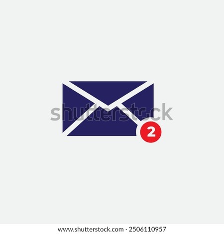 notification of two incoming messages icon vector template