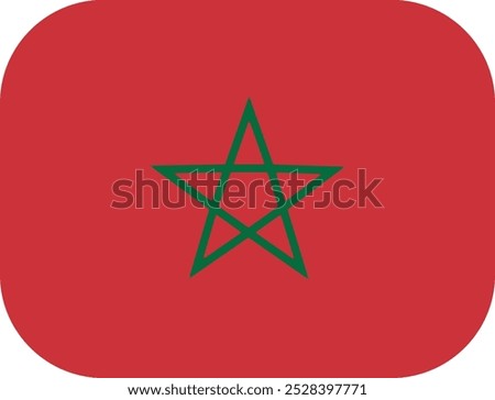 Morocco Flag with Rounded Corner Vector Illustration	