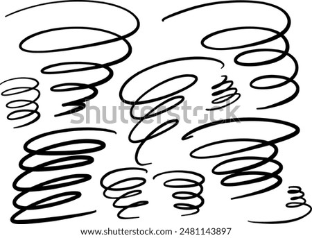 Tornado and hurricane doodle set, Doodle hurricane storm cartoon vector