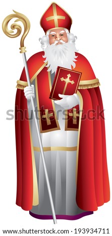 Heilige Nikolaus, Sinterklaas, winter holiday figure based on Saint Nicholas, Bishop of Myra, model for Santa Claus, celebrated with the giving of gifts on eve and feast of Saint Nicholas